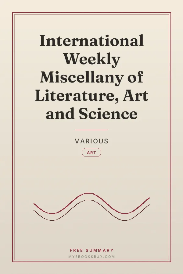 Cover of International Weekly Miscellany of Literature, Art and Science