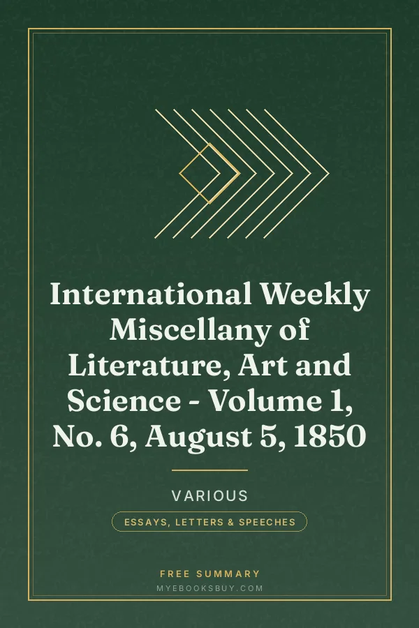 Cover of International Weekly Miscellany of Literature, Art and Science - Volume 1, No. 6, August 5, 1850