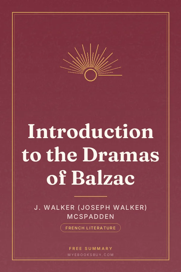 Cover of Introduction to the Dramas of Balzac