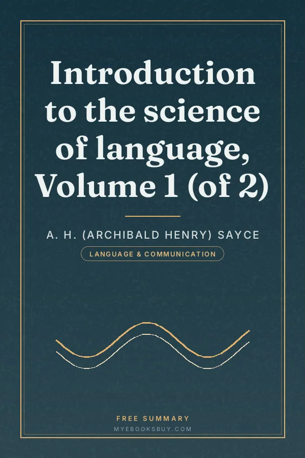 Cover of Introduction to the science of language, Volume 1 (of 2)