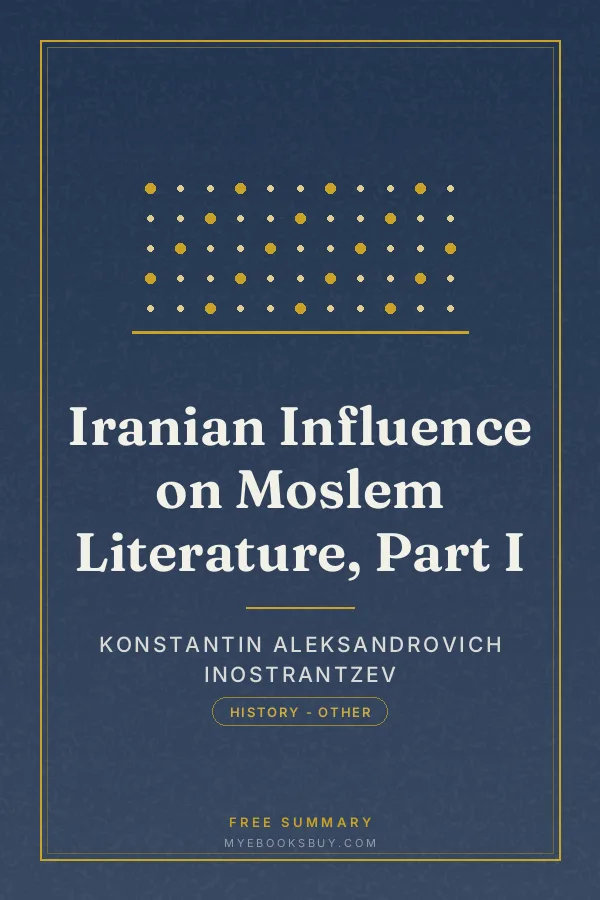 Cover of Iranian Influence on Moslem Literature, Part I