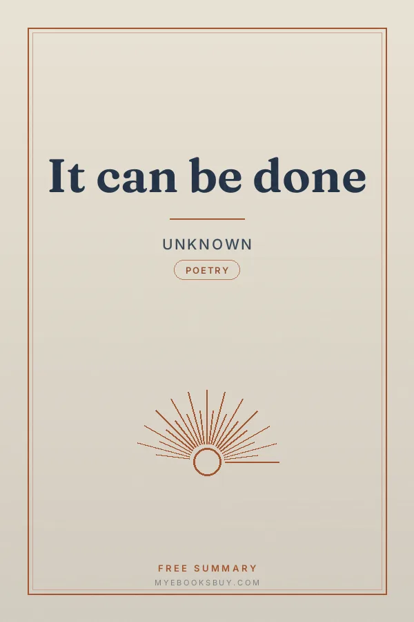 Cover of It can be done