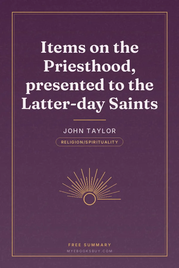 Cover of Items on the Priesthood, presented to the Latter-day Saints
