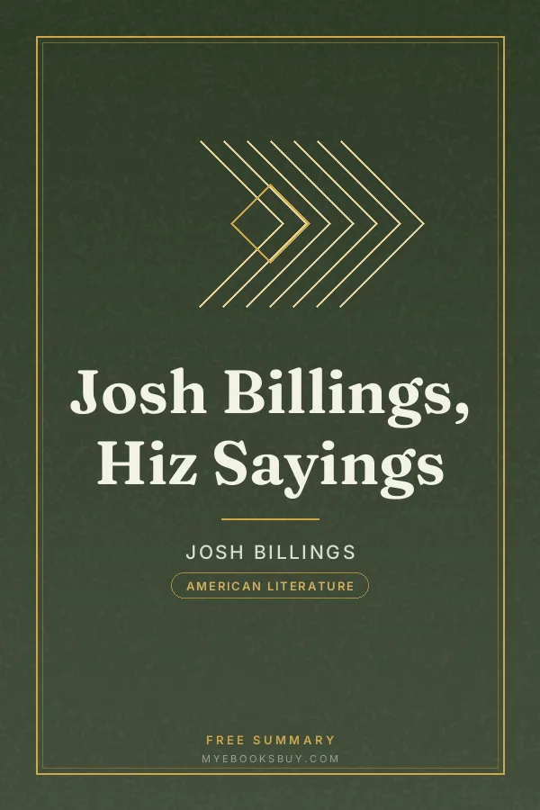 Cover of Josh Billings, Hiz Sayings