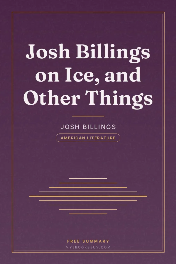 Cover of Josh Billings on Ice, and Other Things
