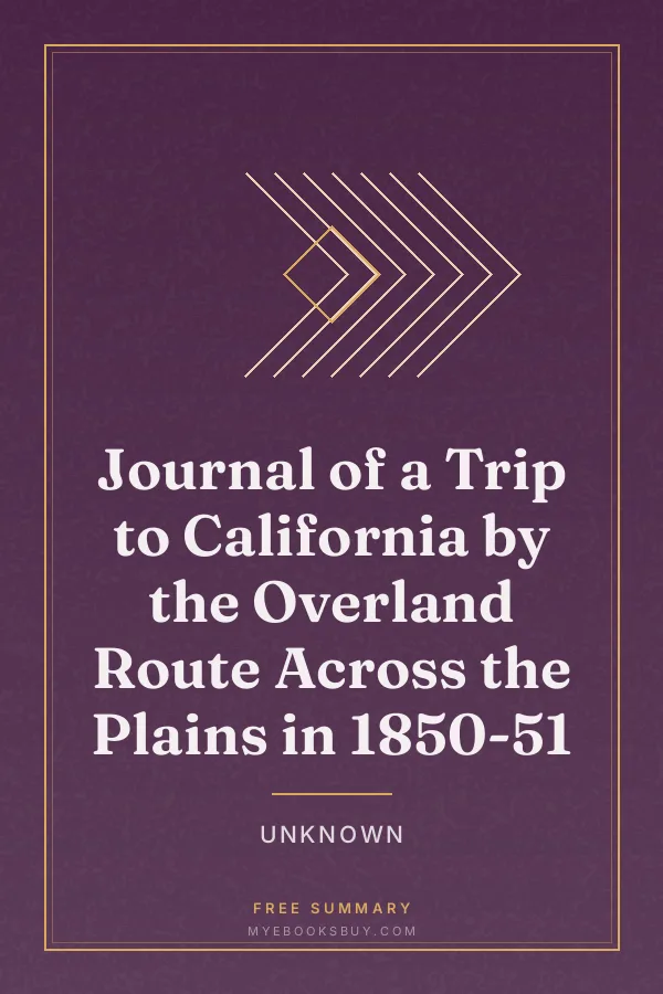 Cover of Journal of a Trip to California by the Overland Route Across the Plains in 1850-51