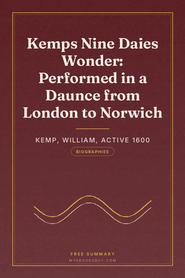 Cover of Kemps Nine Daies Wonder: Performed in a Daunce from London to Norwich
