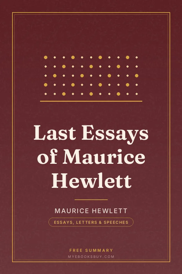 Cover of Last Essays of Maurice Hewlett