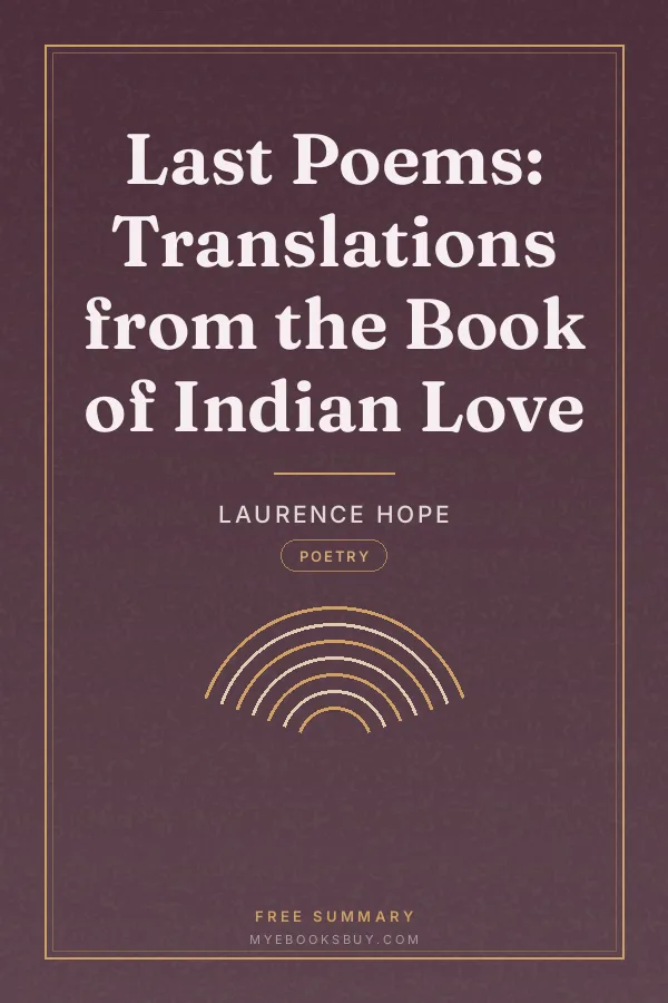 Cover of Last Poems: Translations from the Book of Indian Love