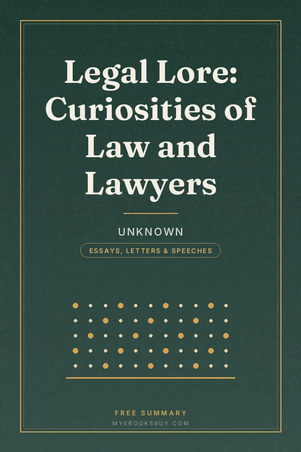 Cover of Legal Lore: Curiosities of Law and Lawyers