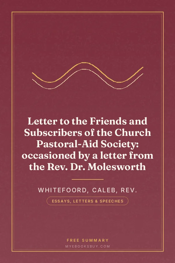 Cover of Letter to the Friends and Subscribers of the Church Pastoral-Aid Society: occasioned by a letter from the Rev. Dr. Molesworth
