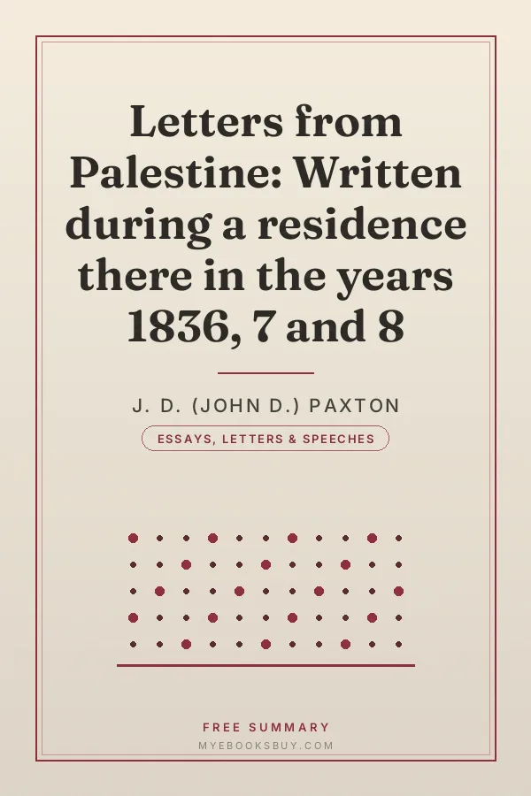 Cover of Letters from Palestine: Written during a residence there in the years 1836, 7 and 8