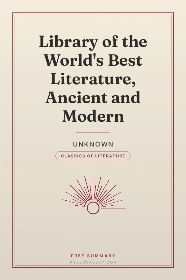 Cover of Library of the World's Best Literature, Ancient and Modern
