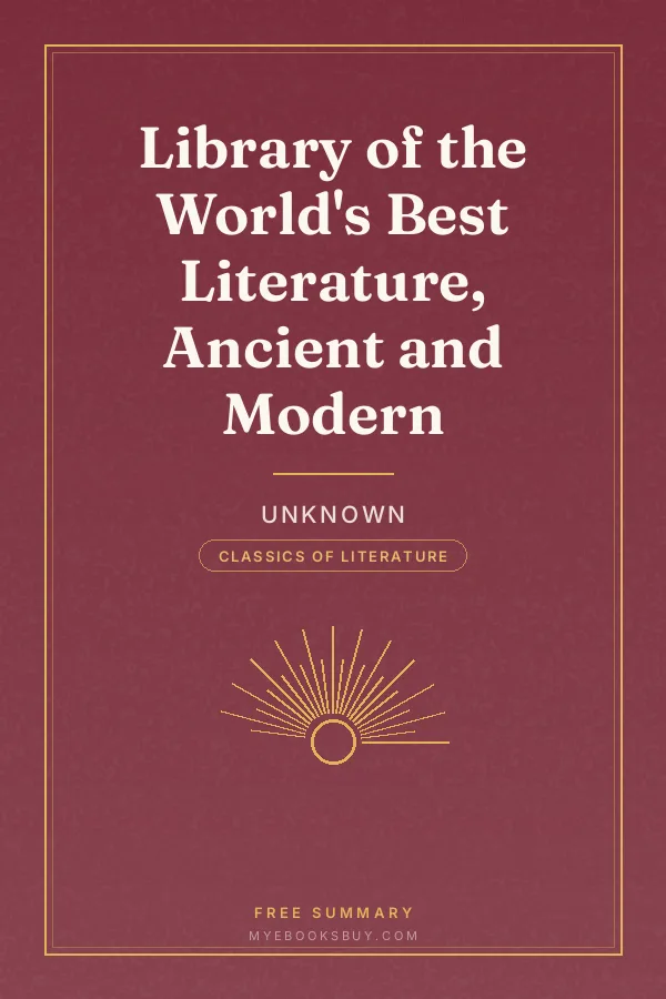 Cover of Library of the World's Best Literature, Ancient and Modern