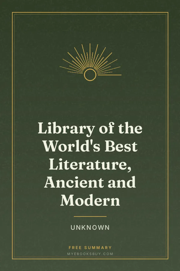 Cover of Library of the World's Best Literature, Ancient and Modern