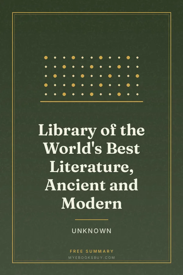 Cover of Library of the World's Best Literature, Ancient and Modern