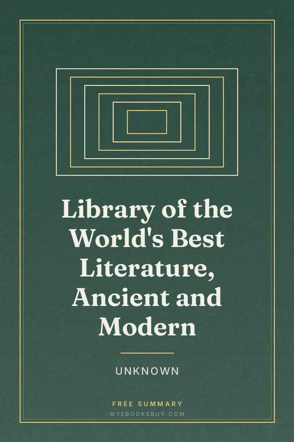 Cover of Library of the World's Best Literature, Ancient and Modern