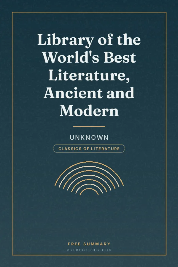 Cover of Library of the World's Best Literature, Ancient and Modern