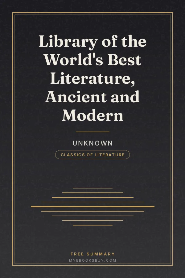 Cover of Library of the World's Best Literature, Ancient and Modern