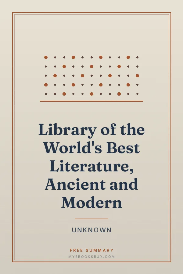 Cover of Library of the World's Best Literature, Ancient and Modern