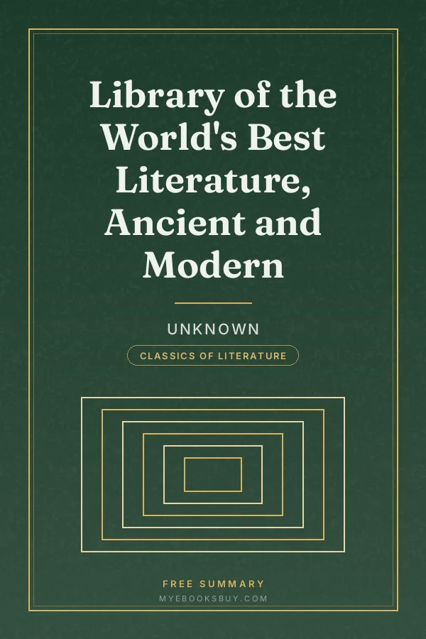 Cover of Library of the World's Best Literature, Ancient and Modern