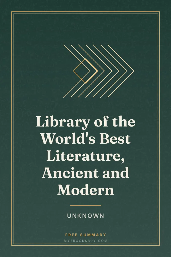 Cover of Library of the World's Best Literature, Ancient and Modern