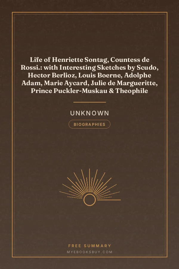 Cover of Life of Henriette Sontag, Countess de Rossi.: with Interesting Sketches by Scudo, Hector Berlioz, Louis Boerne, Adolphe Adam, Marie Aycard, Julie de Margueritte, Prince Puckler-Muskau & Theophile Gautier