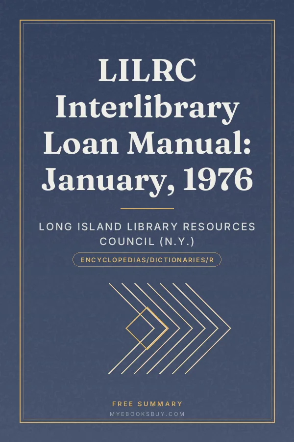Cover of LILRC Interlibrary Loan Manual: January, 1976