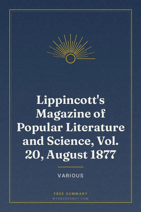Cover of Lippincott's Magazine of Popular Literature and Science, Vol. 20, August 1877