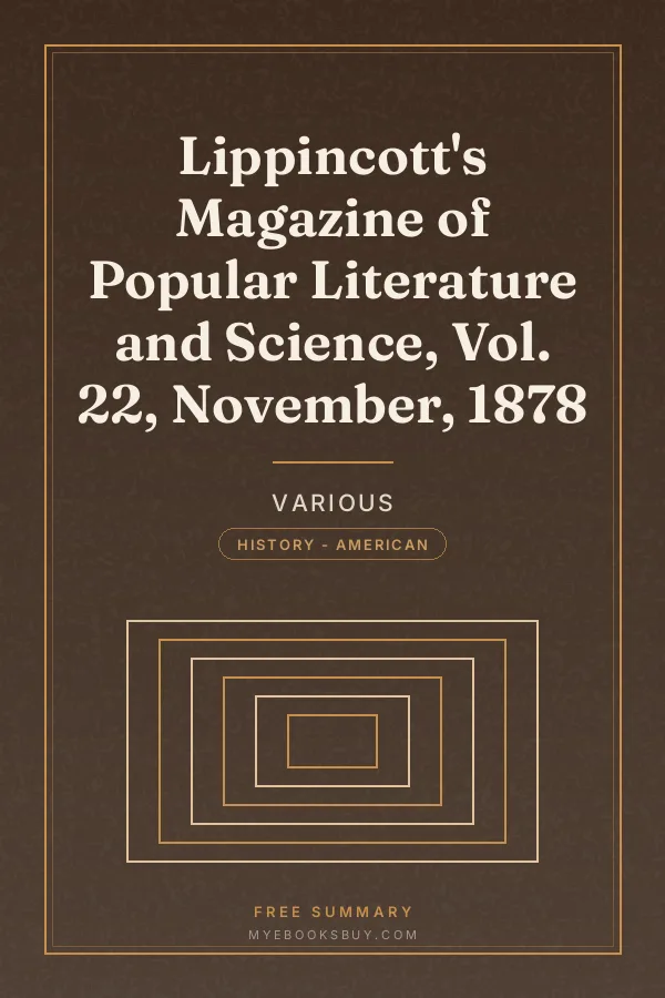 Cover of Lippincott's Magazine of Popular Literature and Science, Vol. 22, November, 1878