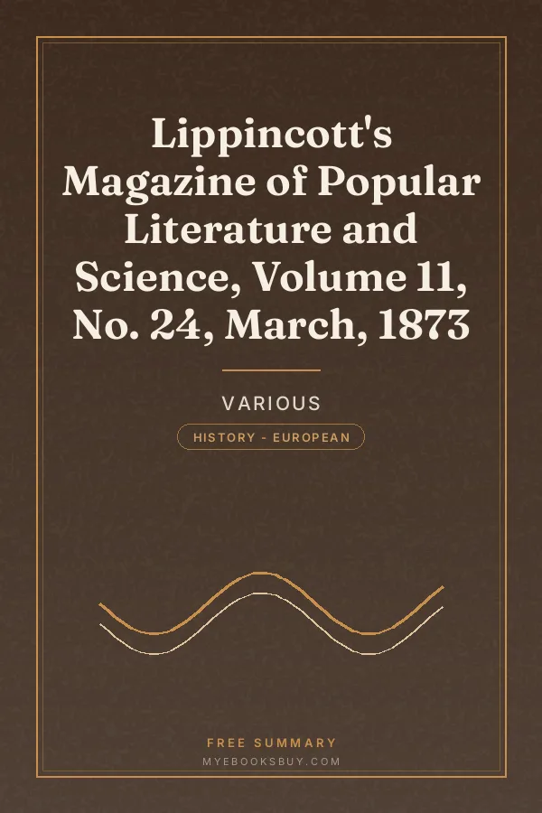 Cover of Lippincott's Magazine of Popular Literature and Science, Volume 11, No. 24, March, 1873
