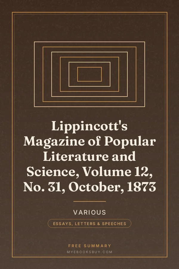 Cover of Lippincott's Magazine of Popular Literature and Science, Volume 12, No. 31, October, 1873