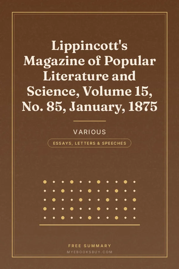 Cover of Lippincott's Magazine of Popular Literature and Science, Volume 15, No. 85, January, 1875