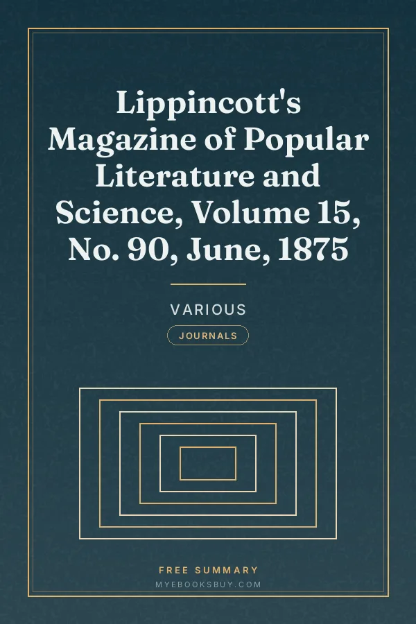 Cover of Lippincott's Magazine of Popular Literature and Science, Volume 15, No. 90, June, 1875