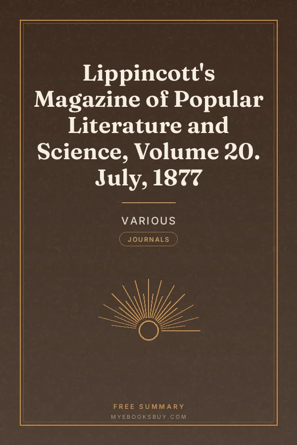 Cover of Lippincott's Magazine of Popular Literature and Science, Volume 20. July, 1877