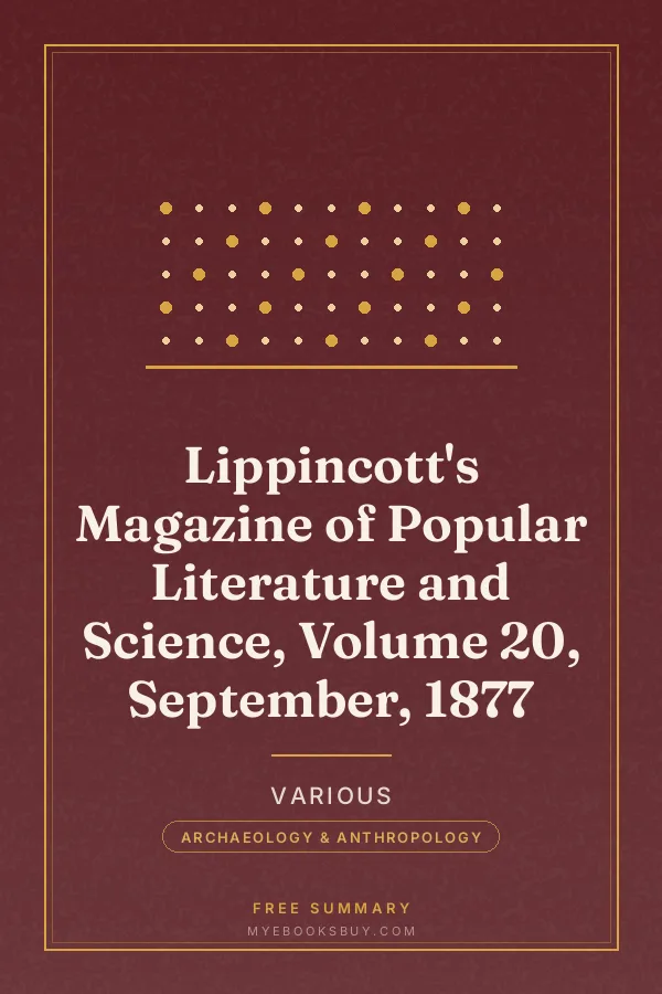 Cover of Lippincott's Magazine of Popular Literature and Science, Volume 20, September, 1877