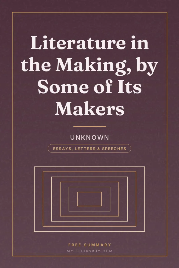 Cover of Literature in the Making, by Some of Its Makers