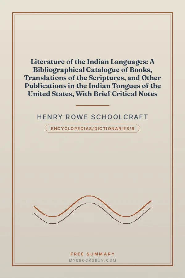 Cover of Literature of the Indian Languages: A Bibliographical Catalogue of Books, Translations of the Scriptures, and Other Publications in the Indian Tongues of the United States, With Brief Critical Notes