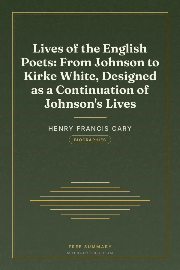 Cover of Lives of the English Poets: From Johnson to Kirke White, Designed as a Continuation of Johnson's Lives
