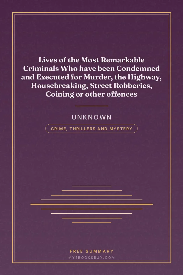 Cover of Lives of the Most Remarkable Criminals Who have been Condemned and Executed for Murder, the Highway, Housebreaking, Street Robberies, Coining or other offences