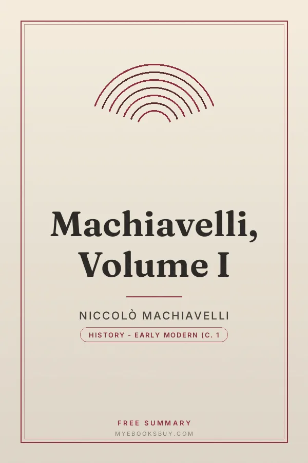 Cover of Machiavelli, Volume I