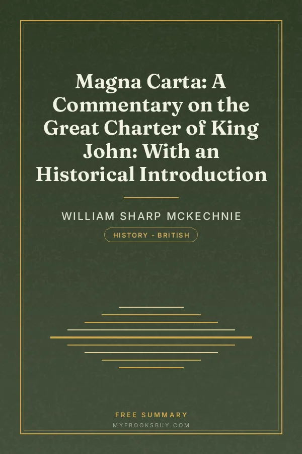 Cover of Magna Carta: A Commentary on the Great Charter of King John: With an Historical Introduction
