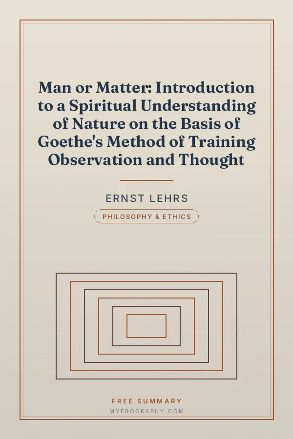 Cover of Man or Matter: Introduction to a Spiritual Understanding of Nature on the Basis of Goethe's Method of Training Observation and Thought