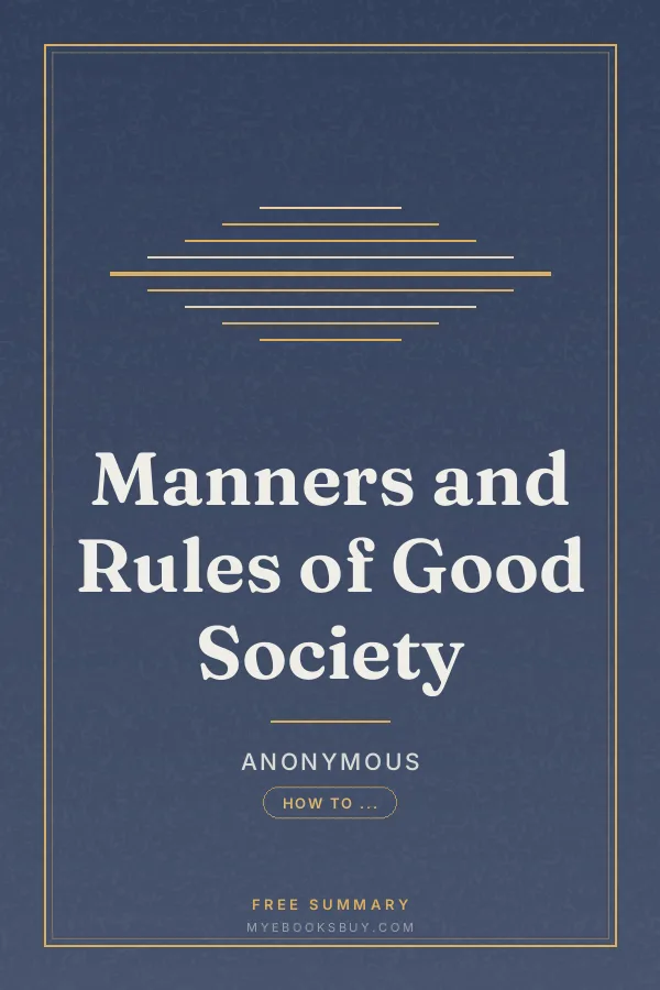 Cover of Manners and Rules of Good Society