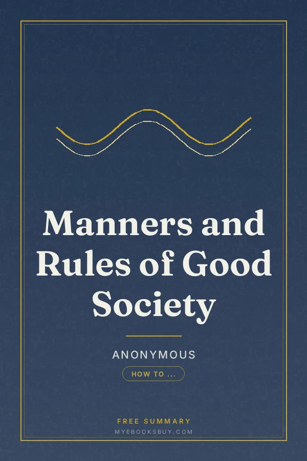 Cover of Manners and Rules of Good Society