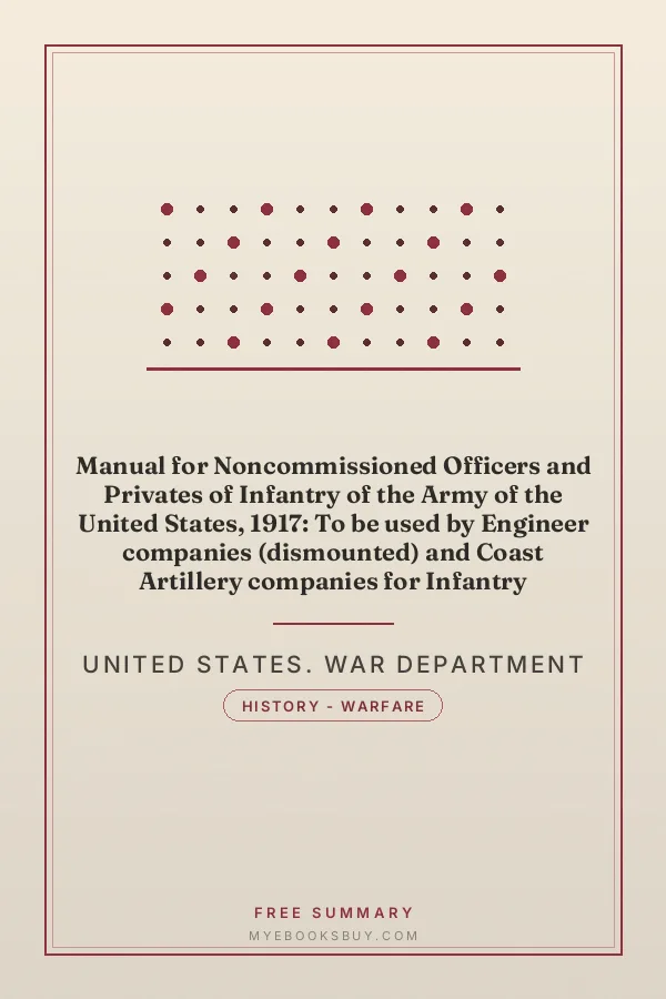 Cover of Manual for Noncommissioned Officers and Privates of Infantry of the Army of the United States, 1917: To be used by Engineer companies (dismounted) and Coast Artillery companies for Infantry instruction and training