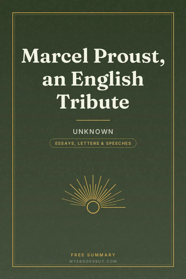 Cover of Marcel Proust, an English Tribute