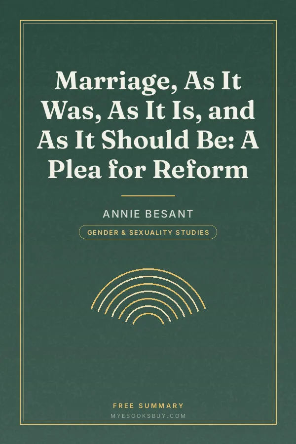 Cover of Marriage, As It Was, As It Is, and As It Should Be: A Plea for Reform