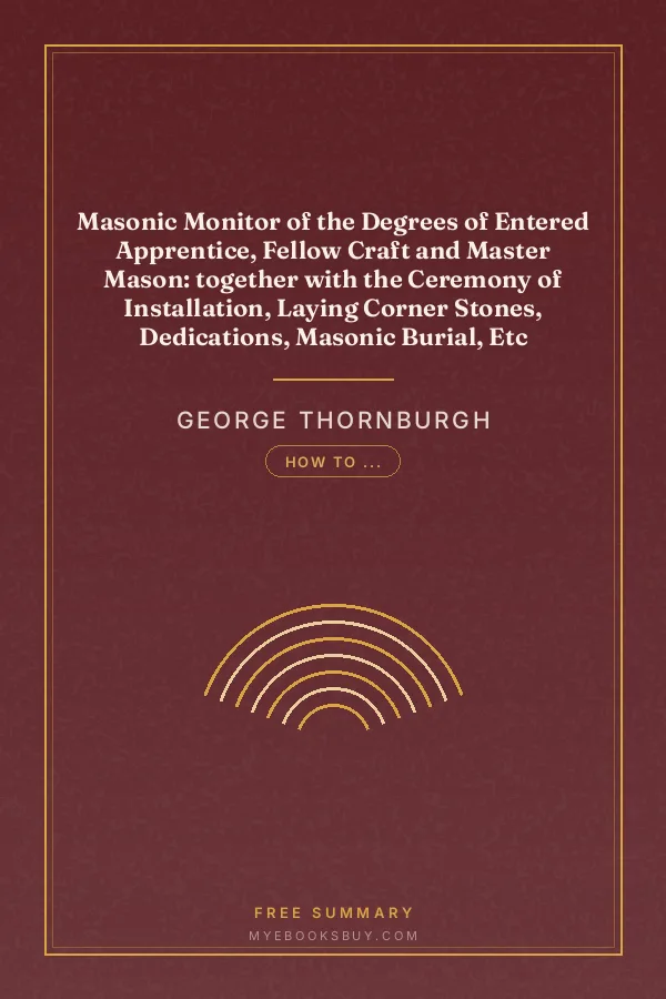 Cover of Masonic Monitor of the Degrees of Entered Apprentice, Fellow Craft and Master Mason: together with the Ceremony of Installation, Laying Corner Stones, Dedications, Masonic Burial, Etc