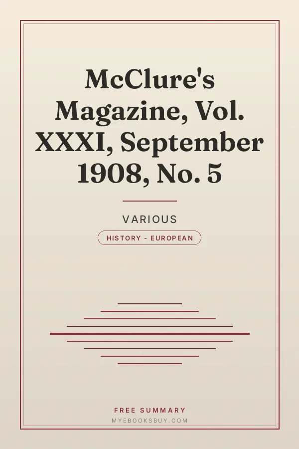 Cover of McClure's Magazine, Vol. XXXI, September 1908, No. 5